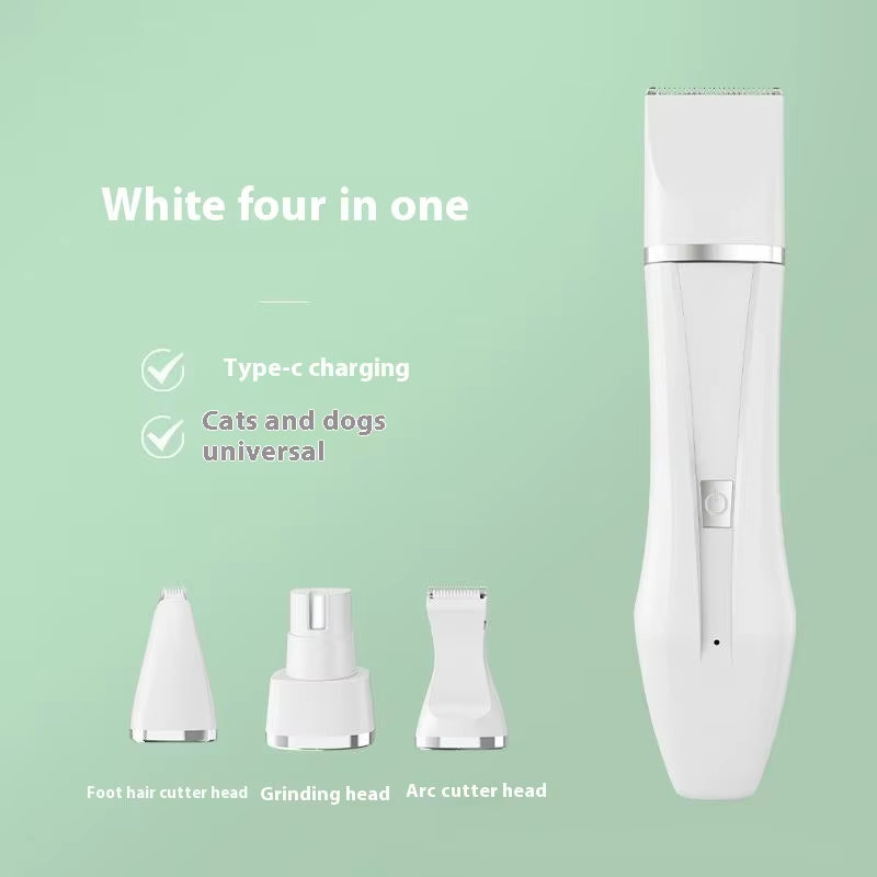2025Newly Upgraded Household Pet Shaver 4 in 1 Pet Electric Hair Trimmer Dogs Cat Grooming Clipper Nail Grinder USB Rechargeable