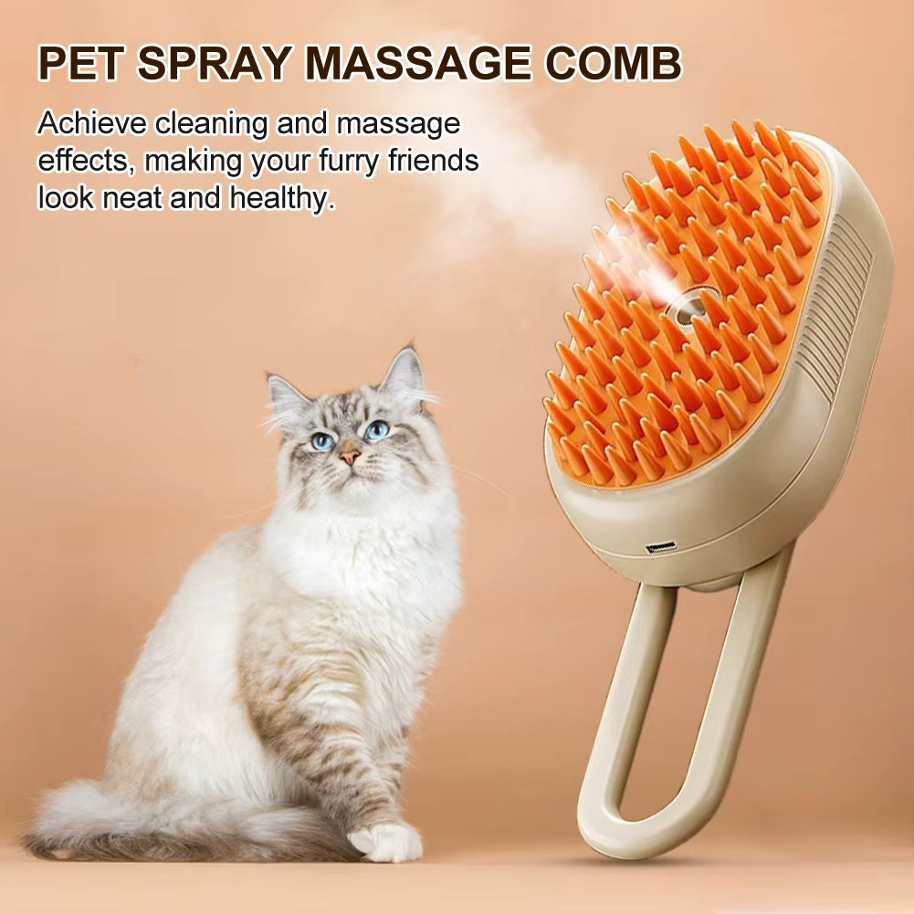 3 in 1 Cat Steam Brush Cat Grooming Brush Pet Hair Removal Comb for Removing Tangled and Loosse Hair