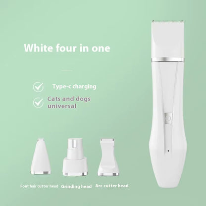 2025Newly Upgraded Household Pet Shaver 4 in 1 Pet Electric Hair Trimmer Dogs Cat Grooming Clipper Nail Grinder USB Rechargeable