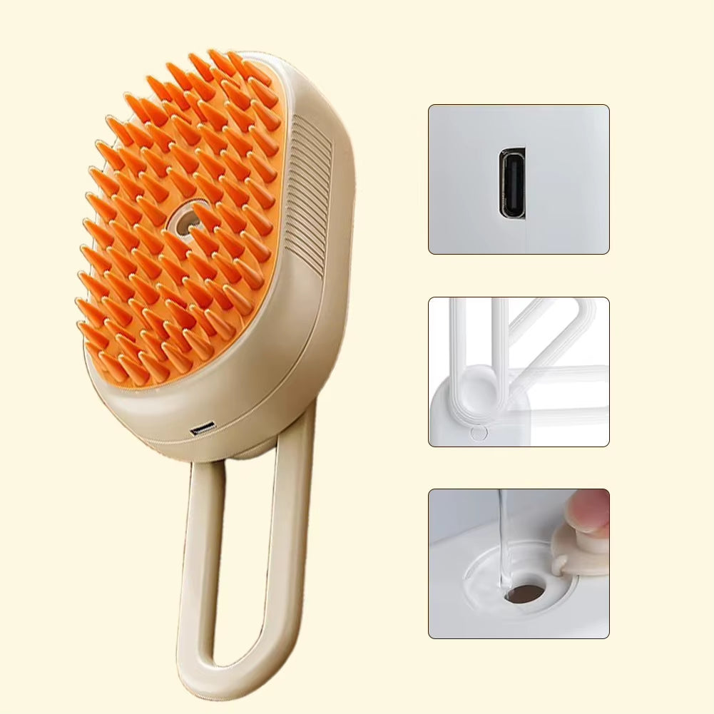 3 in 1 Cat Steam Brush Cat Grooming Brush Pet Hair Removal Comb for Removing Tangled and Loosse Hair