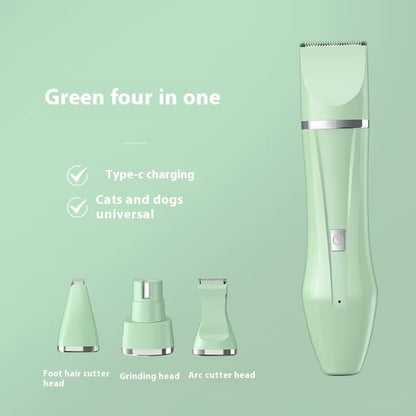 2025Newly Upgraded Household Pet Shaver 4 in 1 Pet Electric Hair Trimmer Dogs Cat Grooming Clipper Nail Grinder USB Rechargeable
