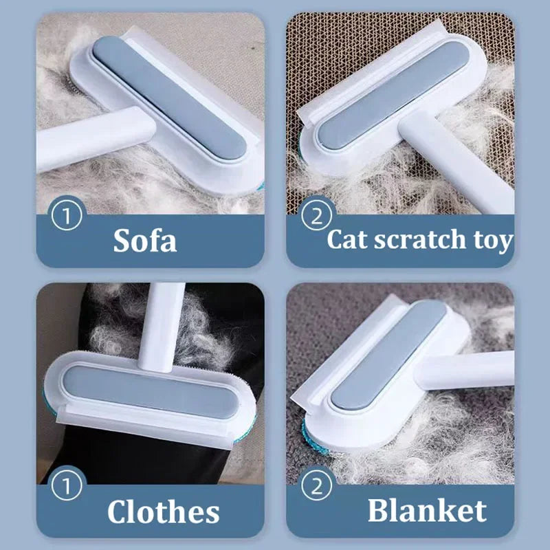 Pet Hair Removal Set Tool Reusable Static Removal Gloves Double-Sided Grooming Gloves Remove Dog Cat Fur Hair for Carpets Sofa